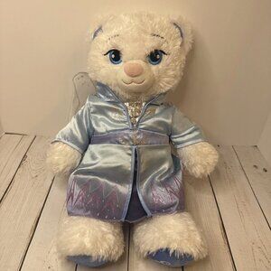 Build A Bear BAB Disney Frozen 2 Elsa White Sparkly Bear 16” VGUC No Sound